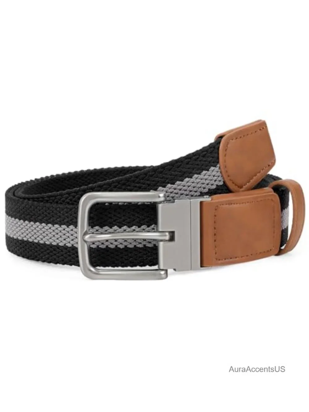 Reversible Braided Belt Men Women Elastic Stretch Woven Golf Casual Jeans Work